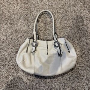 Brighton White and Black Shoulder Bag
